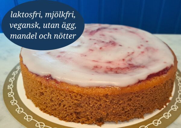 Glutenfri kaka med hallonglasyr